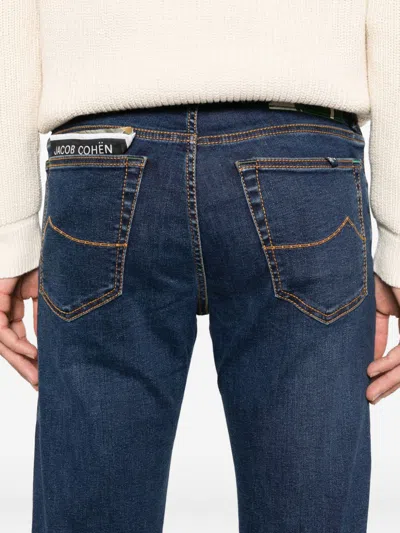 Jacob Cohen Slim Fit Denim Jeans With Belt Loops In Blue