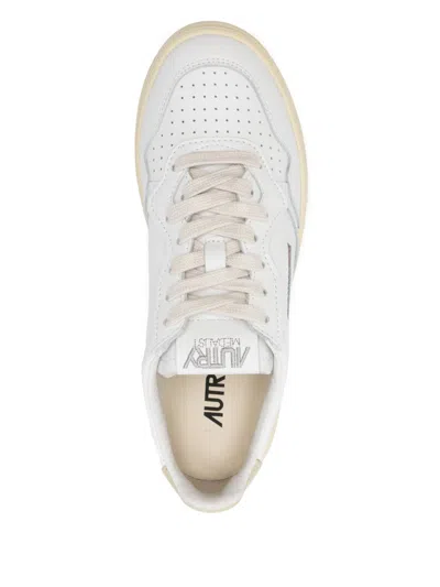 Autry Sneakers Medalist Low In Pelle Bianca E Tidal Foam