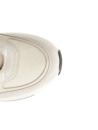 Tod's Low Top Leather Sneakers With Contrast Sole In White