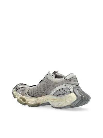 Balenciaga Multicolor Synthetic Leather And Mesh Stapler Sneakers In Gray