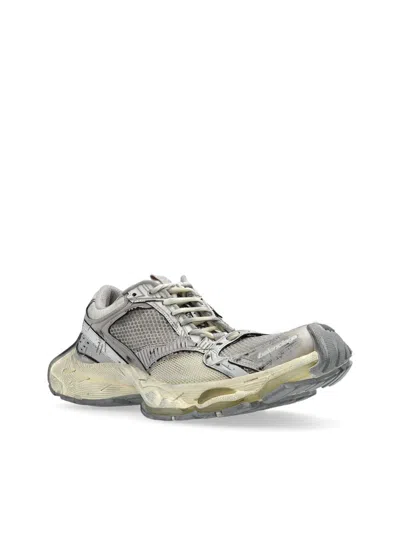 Balenciaga Multicolor Synthetic Leather And Mesh Stapler Sneakers In Gray
