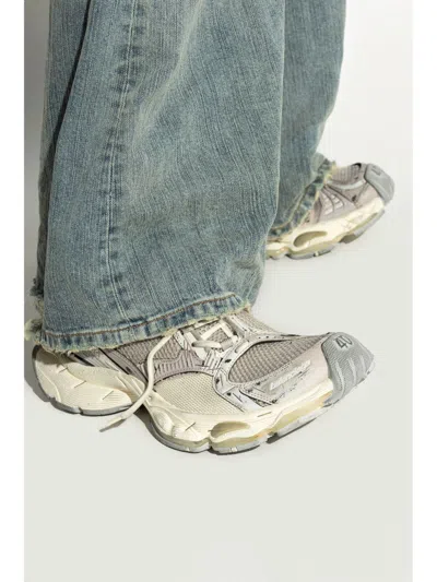 Balenciaga Multicolor Synthetic Leather And Mesh Stapler Sneakers In Gray