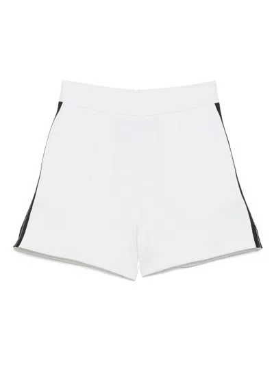 Ea7 Stripe-trim Track Shorts In White