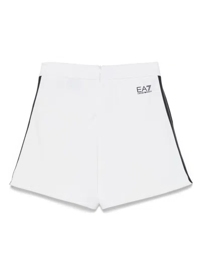 Ea7 Stripe-trim Track Shorts In White