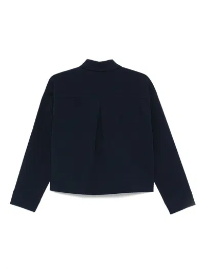 Ea7 Striped Cotton Shirt In Black