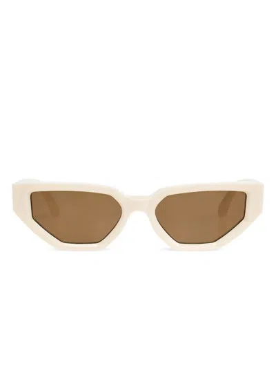 Golden Goose Curved Tips Rectangular Frame Sunglasses In Brown