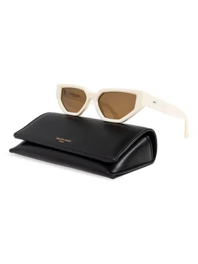 Golden Goose Curved Tips Rectangular Frame Sunglasses In Brown