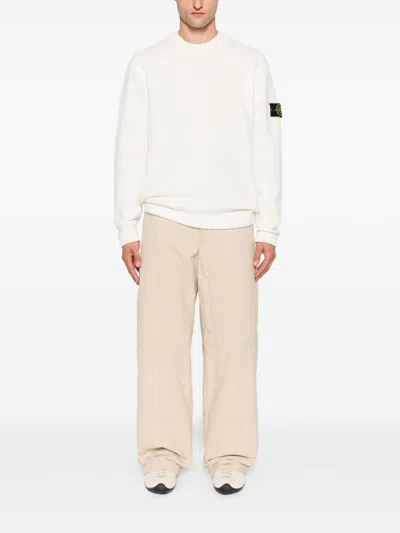 Stone Island Cotton Sweatshirt In White