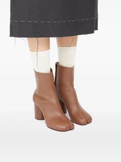 Maison Margiela Tabi Ankle Boots Woman Black In Brown