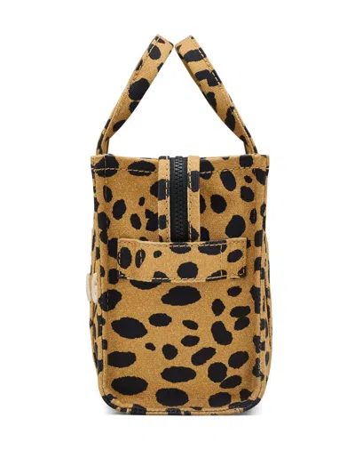 Marc Jacobs The Cheetah Canvas Small Tote Bag In Black