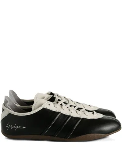Y-3 Debossed Leather Tokyo Sneakers With Lace-up Closure In Black
