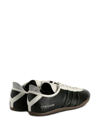 Y-3 Debossed Leather Tokyo Sneakers With Lace-up Closure In Black