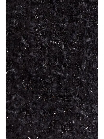 Balenciaga Black Tweed Midi Skirt In Black