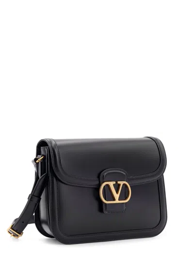 Valentino Garavani 9to5 Leather Shoulder Bag With Vlogo Signature Closure In Black