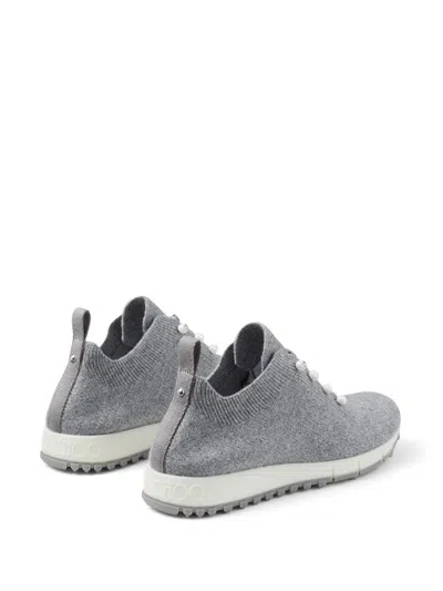 Jimmy Choo Veles Cotton Knit Pearly Stud Sneakers In Gray
