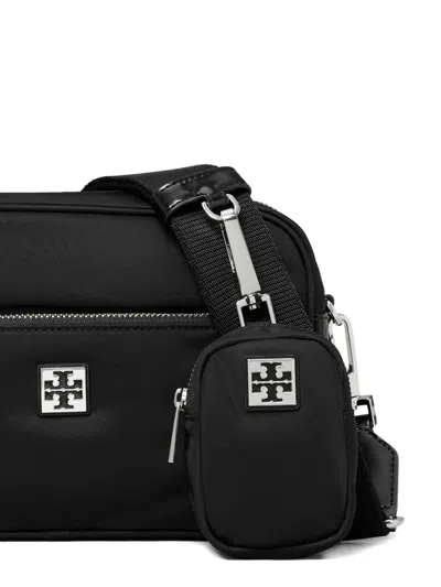 Tory Burch Virginia Logo Plaque Crossbody Bag In Black