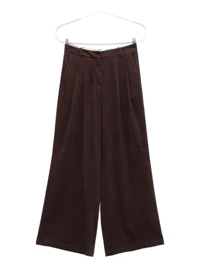 Alysi Wide Leg Trousers In Brown
