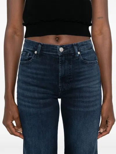 Seven Wide-leg Jeans With Concealed Fly In Blue