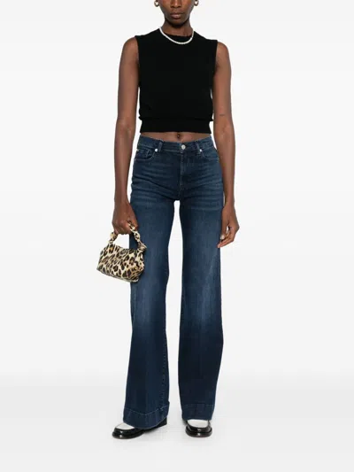 Seven Wide-leg Jeans With Concealed Fly In Blue