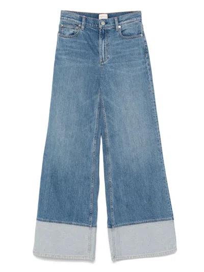 Alice And Olivia Wilson Reversed Seam Wide-leg Jeans In Blue