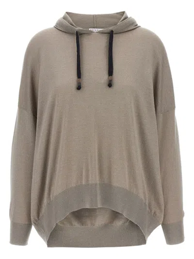 Brunello Cucinelli 'shimmer' Sweat À Capuche In Gray