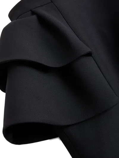 Valentino Black Skirt With Ruffles On The Sides In Black