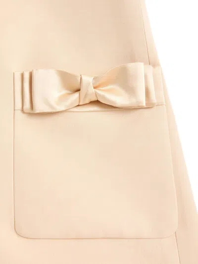 Valentino Knee Length Dress With Bow And Pockets In Pink