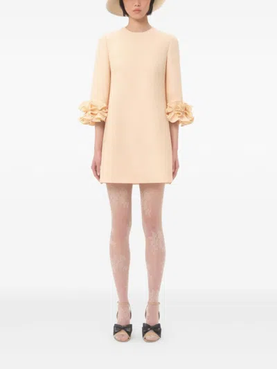Valentino Garavani Wool And Silk Short Dress In Pink