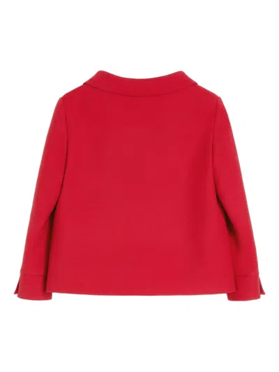 Valentino Couture Crepe Jacket Jeweled Buttons In Red