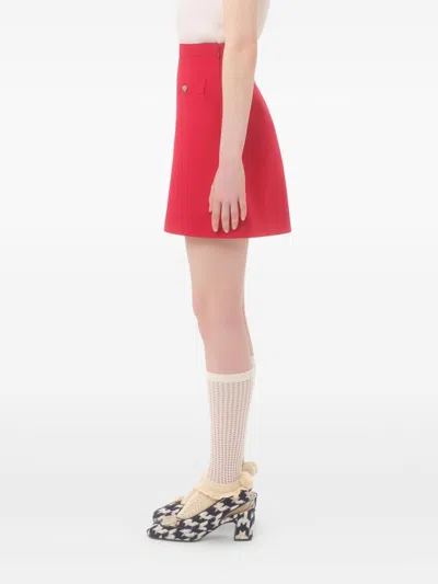 Valentino High Waist Skirt Heart-shaped Buttons