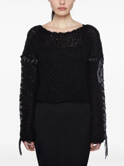 Acne Studios Women Wool Blend Crewneck Sweater In Black