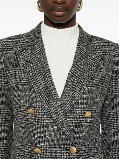 Tagliatore Tailored Double-breasted Jacket With Textured Plaid Pattern