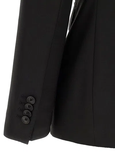 Tagliatore Tailored Black Blazer With Double-breasted Design And Structured Lapel In Black