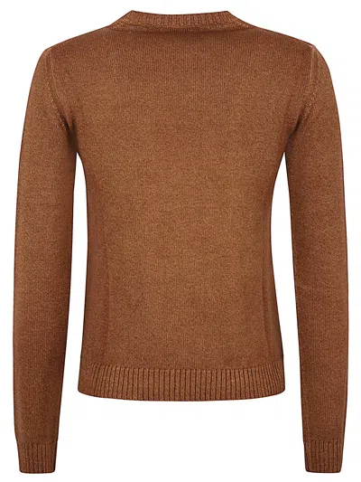 Base Wool Crewneck Jumper In Brown
