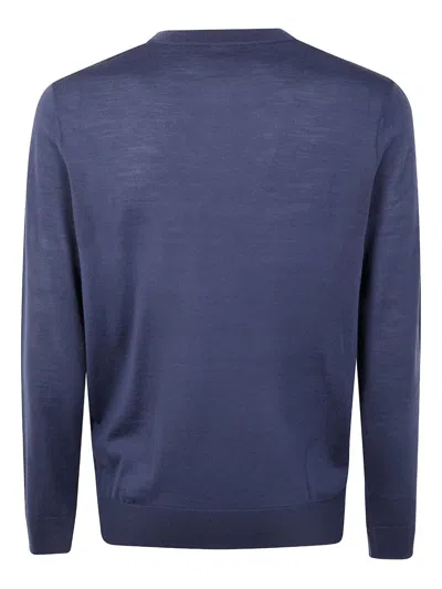 Paul Smith Merino Wool Crewneck Sweater In Blue