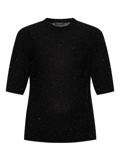 Fabiana Filippi Short Sleeve Sweater In Black