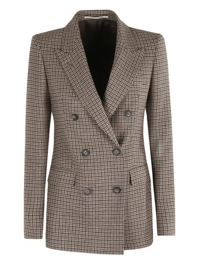 Tagliatore Houndstooth Pattern Jacket In Brown