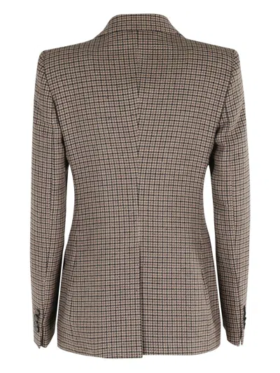 Tagliatore Houndstooth Pattern Jacket In Brown