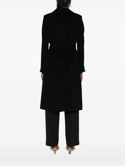 Tagliatore Double-breasted Wool Coat Long Sleeves In Black