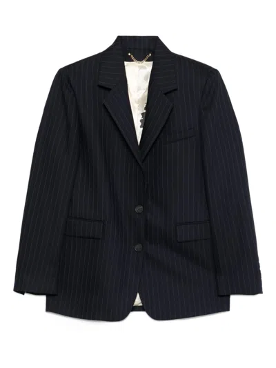 Golden Goose Women Single-breasted Pinstriped Jacket In Black