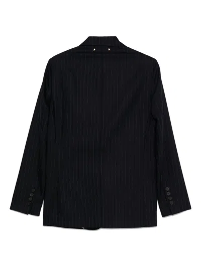 Golden Goose Women Single-breasted Pinstriped Jacket In Black