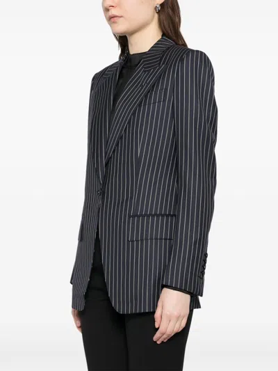 Tom Ford Barathea Striped Wool-blend Blazer In Multi