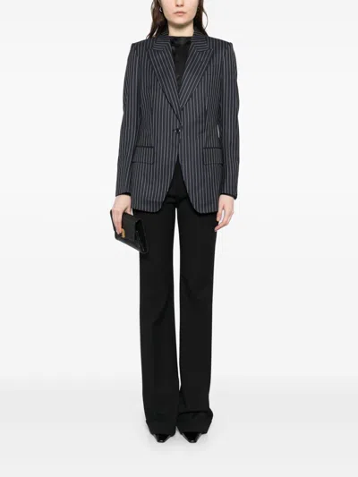 Tom Ford Barathea Striped Wool-blend Blazer In Multi