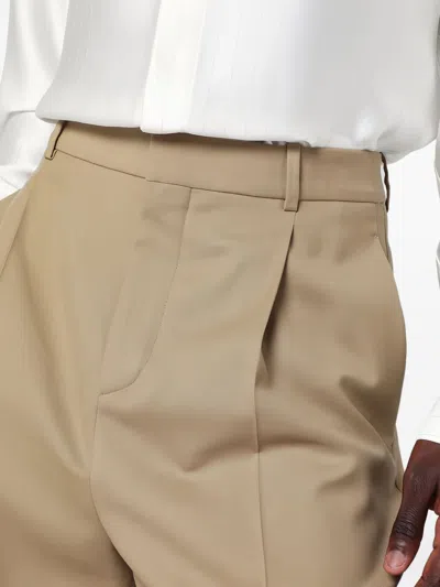 Saint Laurent High Waist Carrot Fit Wool Trousers