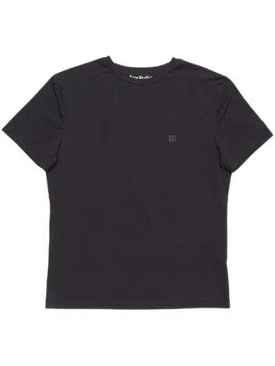 Acne Studios Short-sleeved T-shirt With Minimalistic Face Design In Black
