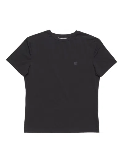 Acne Studios Short-sleeved T-shirt With Minimalistic Face Design In Black