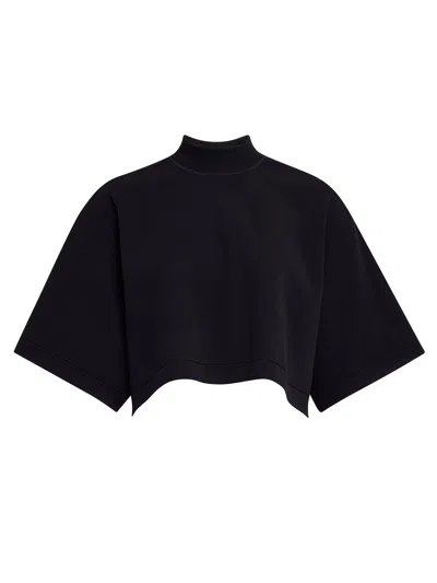 Alaïa Alaia Women Cropped Knit T-shirt In Black
