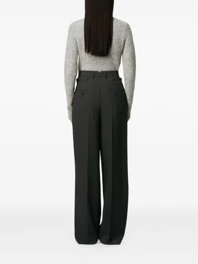 Ami Alexandre Mattiussi High-waist Tailored Suit Pants With Wide-leg Silhouette In Black