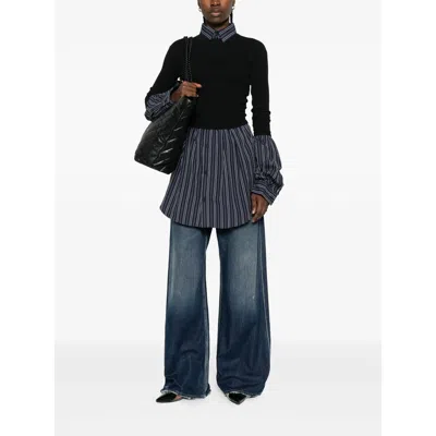 Balenciaga Blue Knitwear - Jumpers Women In Black