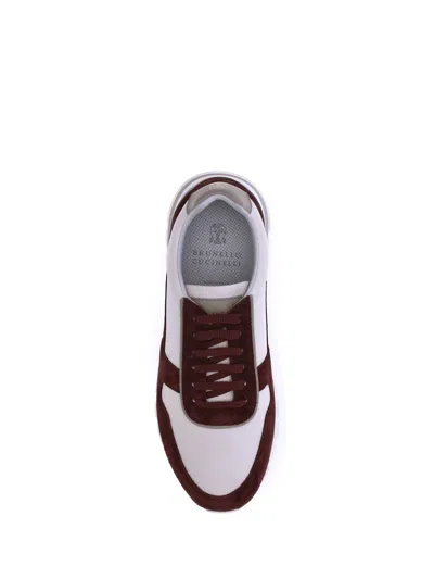 Brunello Cucinelli Leather Sneakers In Multi